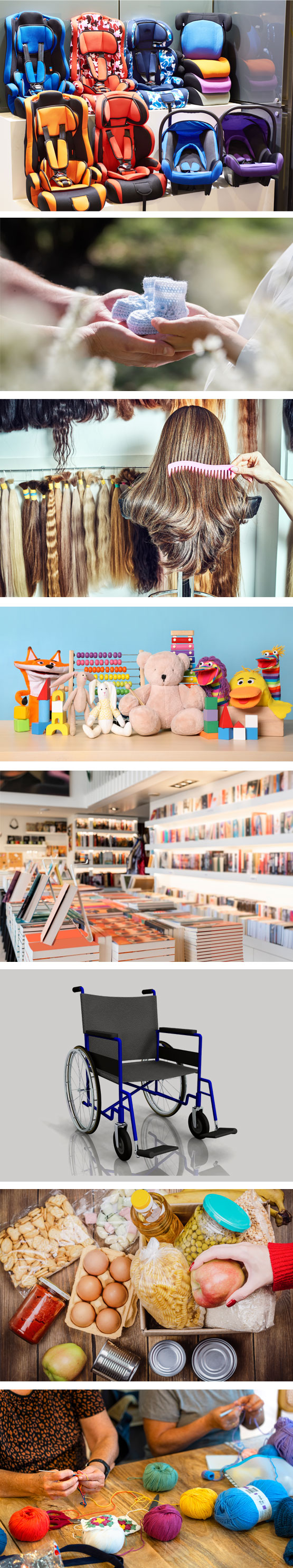 collage of photos of items needed for St. John's Hospitals