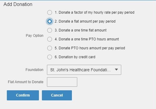 ESS donation options